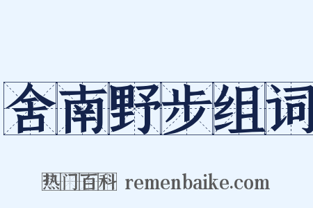 舍南野步组词是什么意思的图片